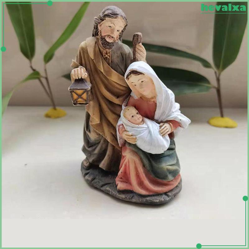 [Hevalxa] Decorative Nativity Scene Figures Holy Family Resin Statue ...