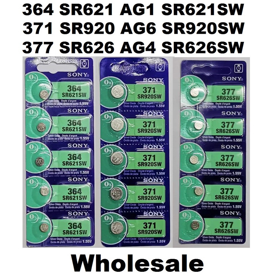 Wholesale best price SONY watch battery Button Cell 364 SR621 AG1 SR621SW 371 SR920 AG6 SR920SW
