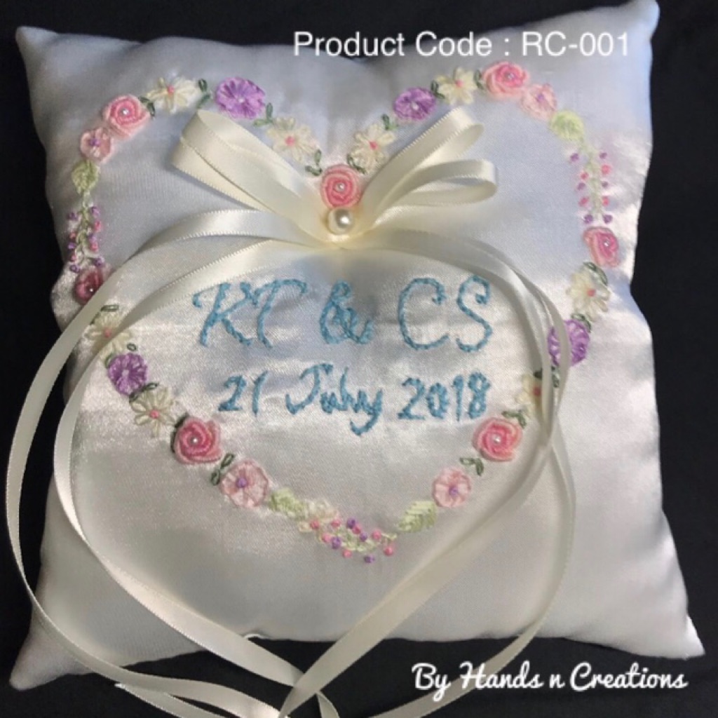 Customised Ring Pillow Embroidery Pillow Ring Bearer Pillow