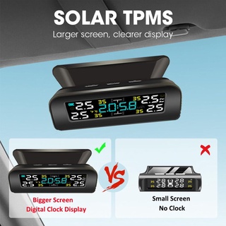 Smart Car TPMS Tire Pressure Monitoring System Solar Power Digital LCD Display Auto Security Alarm Systems Tyre Pressure