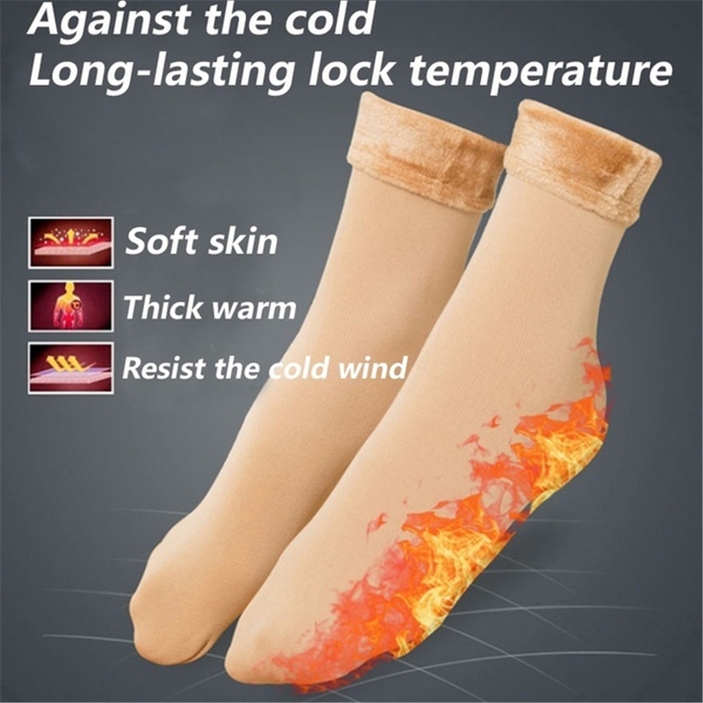 Image of SUYOU Winter Wamer Thicken Women Thermal Wool Cashmere Snow Socks Seamless Velvet Boots Floor Sleeping Hose #2