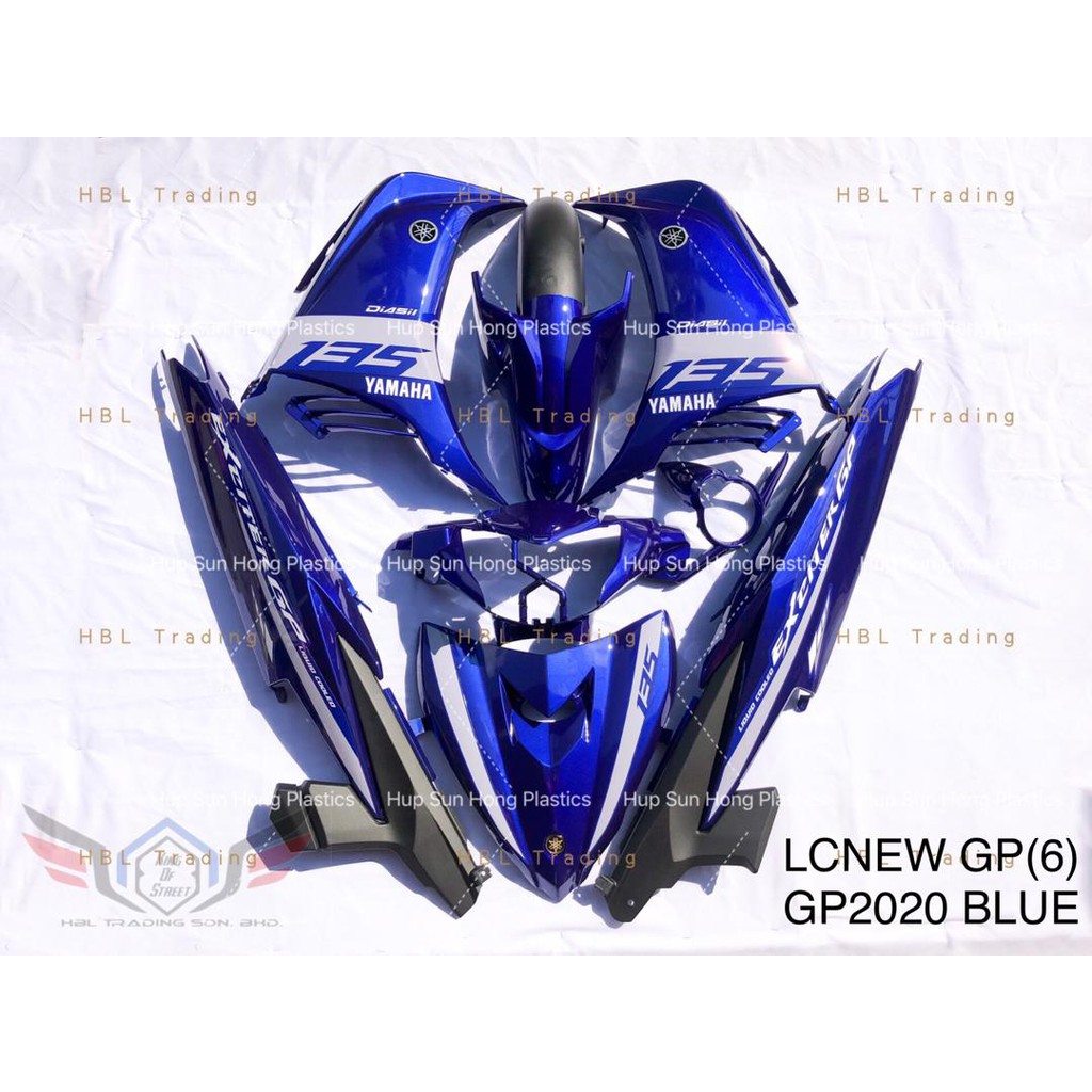 Shop Malaysia Yamaha Lc135 V2 V3 V4 Gp2020 Body Cover Set With Strike Stripe Tanam Sticker Body Kit Lc Coverset 135lc Gp 2020 Blue Shopee Singapore