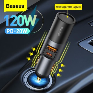 Baseus 120W USB Car Charger Quick Charge 4.0 QC4.0 QC3.0 PD Type C Fast Charger For 12-24V Car Splitter Cigarette Lighter Socket