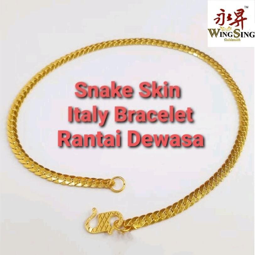 Shop Malaysia Wing Sing 916 Italy Snake Skin Bracelet Italian Snake Skin Hand Chain 916 Shopee Singapore