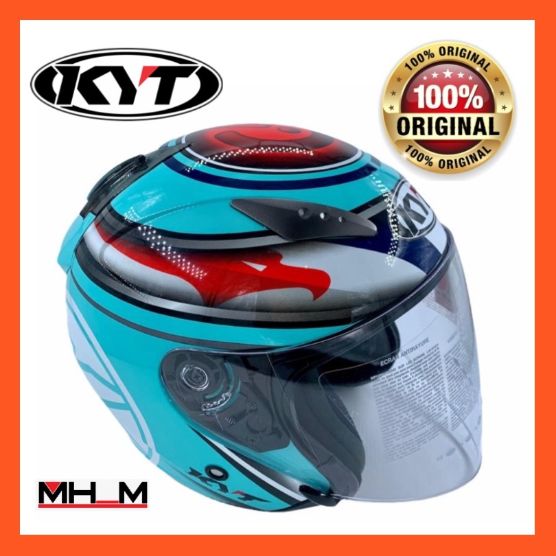 Shop Malaysia Original Kyt Hellcat Open Face Helmet Restart Aqua Shopee Singapore