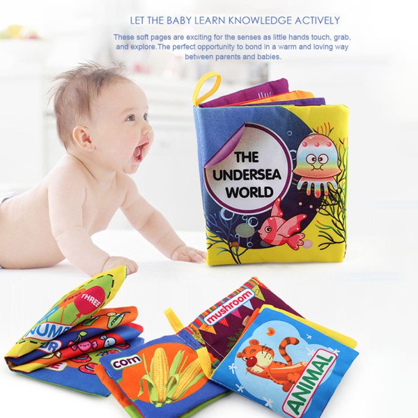 8pcs Soft Cloth Book Kids Baby Shapes Colors English Chinese Educational Toy