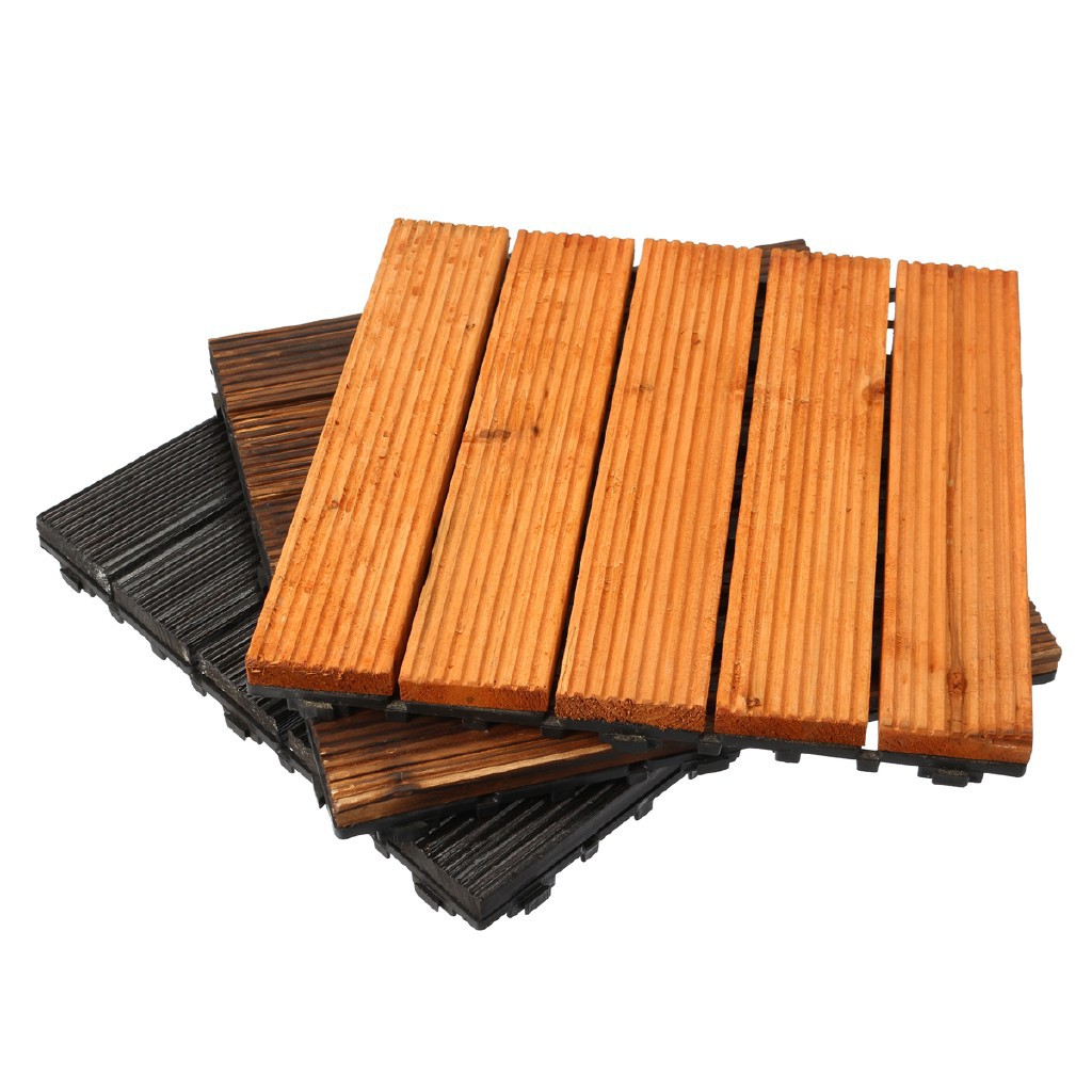 Oe 30x30cm Diy Wood Patio Interlocking Flooring Decking Tiles