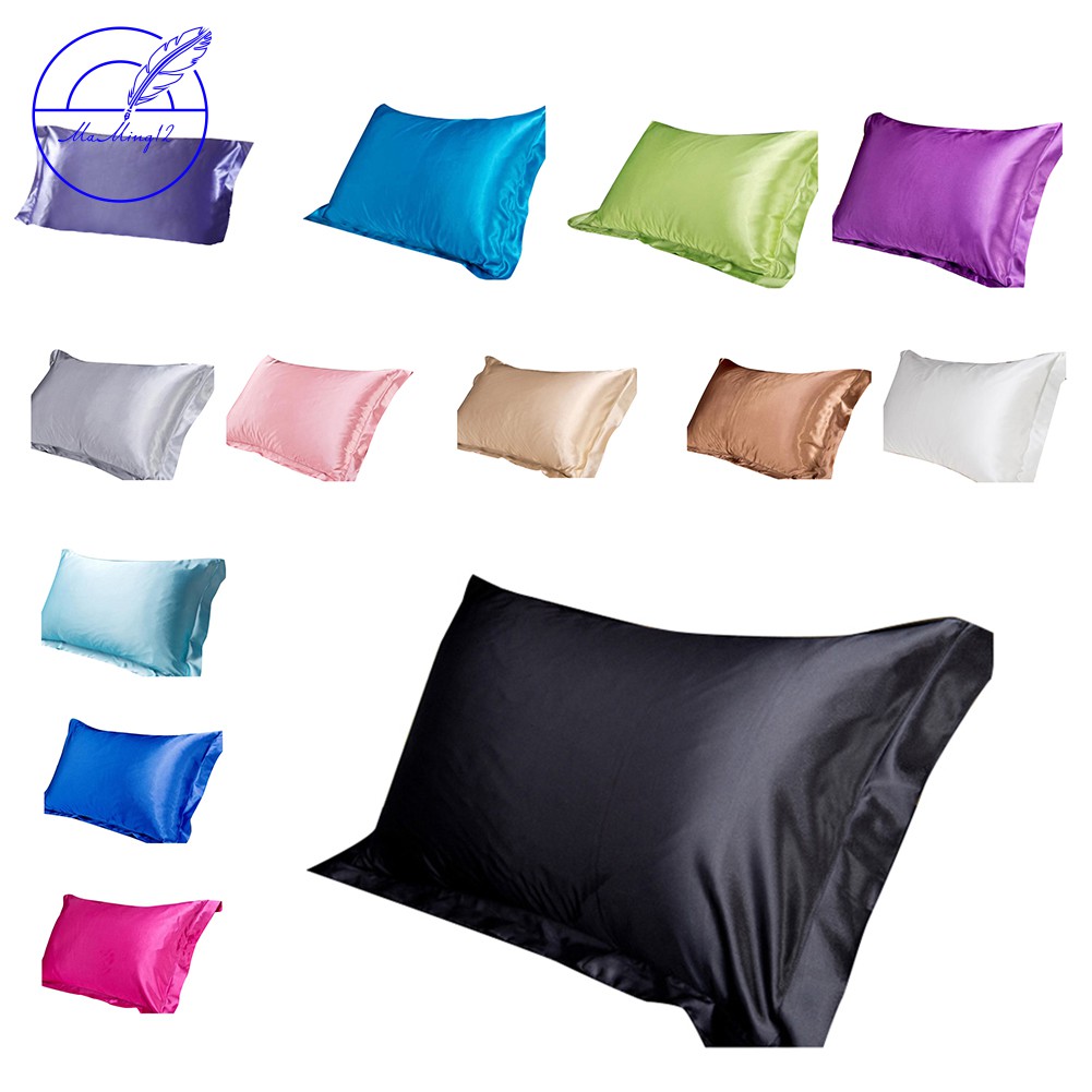 Stock Simple Design Emulation Silk Satin Pillowcase Single