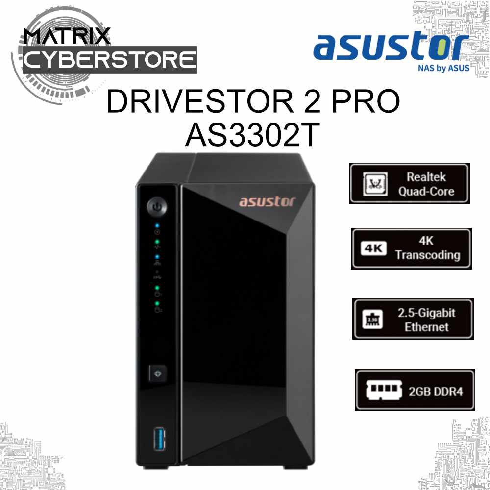 新しいブランド ASUSTOR Drivestor 2 Pro AS3302T 個人 家庭向け 2ベイ