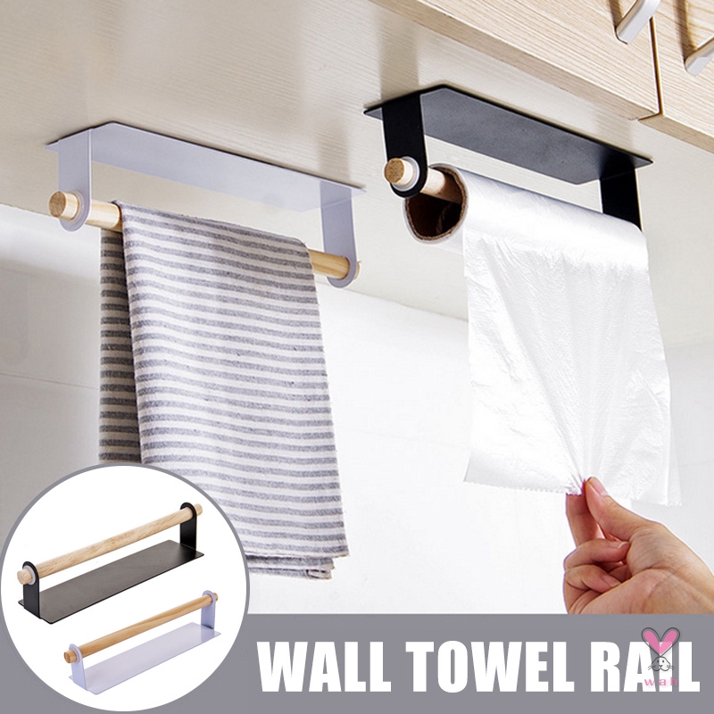Adhesive Paper Towel Holder Rack Under Cabinet For Bathroom
