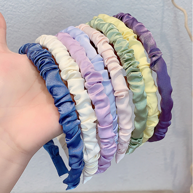 Image of Korean Candy Color Hair Band Sweet Folds Headband Hair Accessories #6