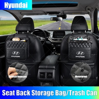 Hyundai Car Storage Bag Back Seat Organizer Car Trash Can Leather Hanging Bag Black For I10 Elantra Tucson Reina Santa Accent