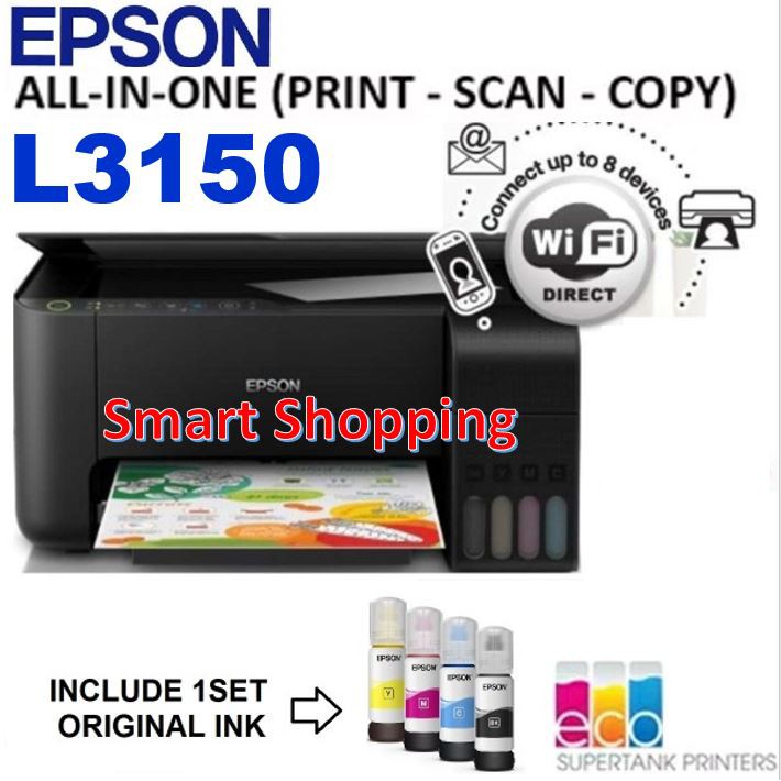 Epson EcoTank L3150 All-in-One Ink Tank Printer Print Scan ...