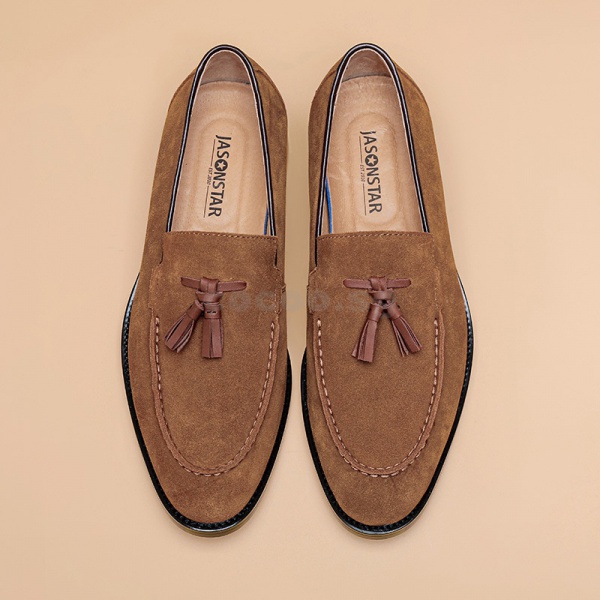 brown suede loafers