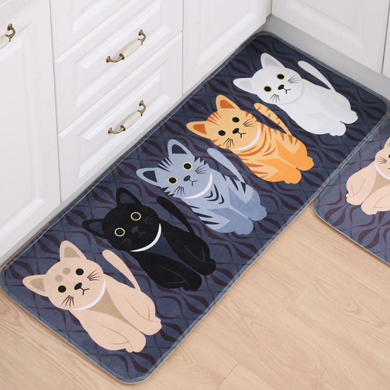 Welcome Floor Mats Animal Cute Cat Print Carpets House Doormats