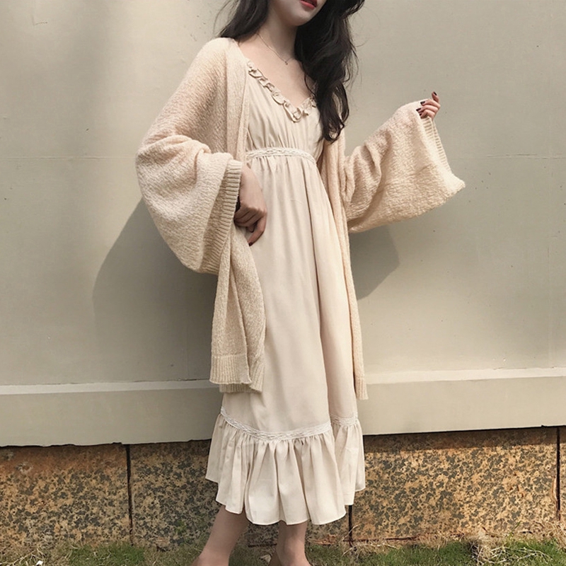 Women Summer Cardigan  Loose Solid Shawl Tops Knitting 