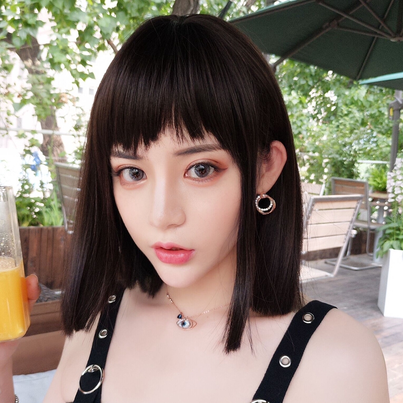 Wig Female Short Hair Dog Ken Liu Haiyu Bone Net Red Round