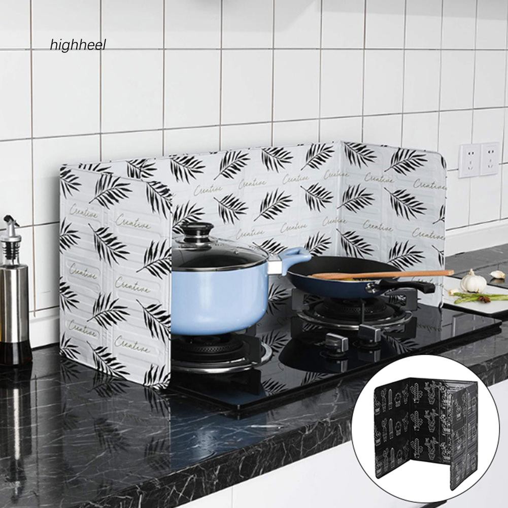 Hhel Aluminum Foil Kitchen Cooking Oil Splash Guard Gas Stove Heat Burn Proof Board Shopee Singapore