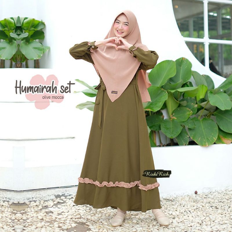 Riskirich Gamis Maezurra Plain Batik Combination Shopee Singapore