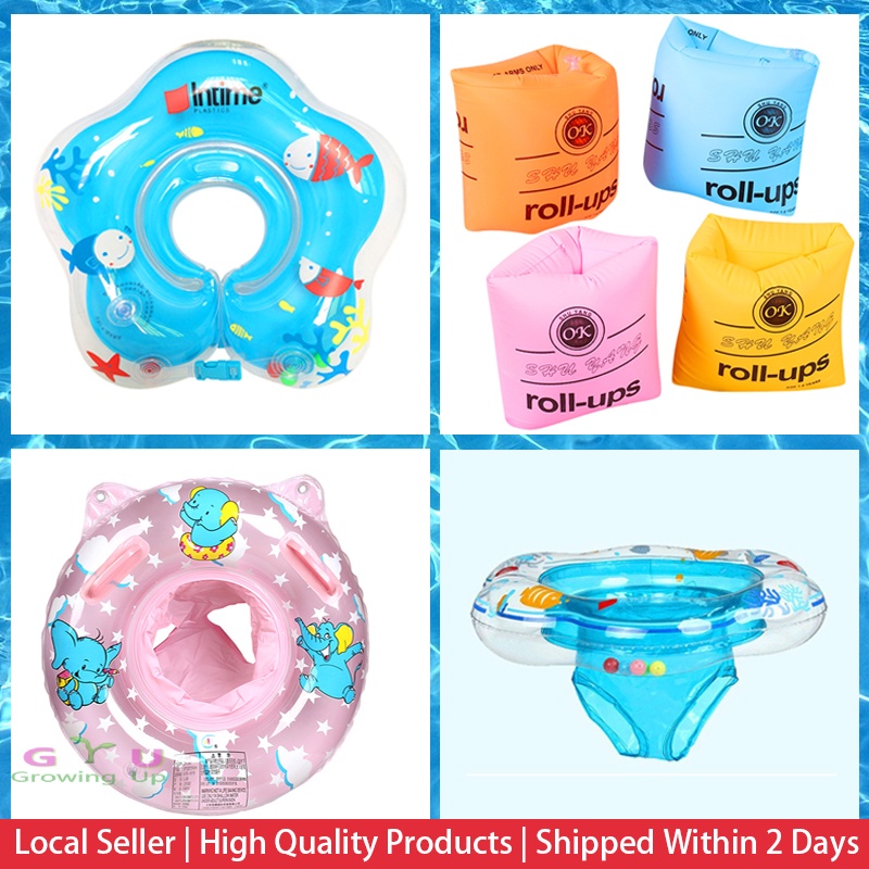 GU [SG Stock] Inflatable Neck Seat Arm Ring Float Baby Kids Adult