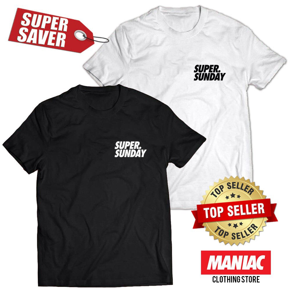 Lovers Tees Super Sunday Tshirt Unisex 100 Cottonmen Women Tshirt Shopee Singapore