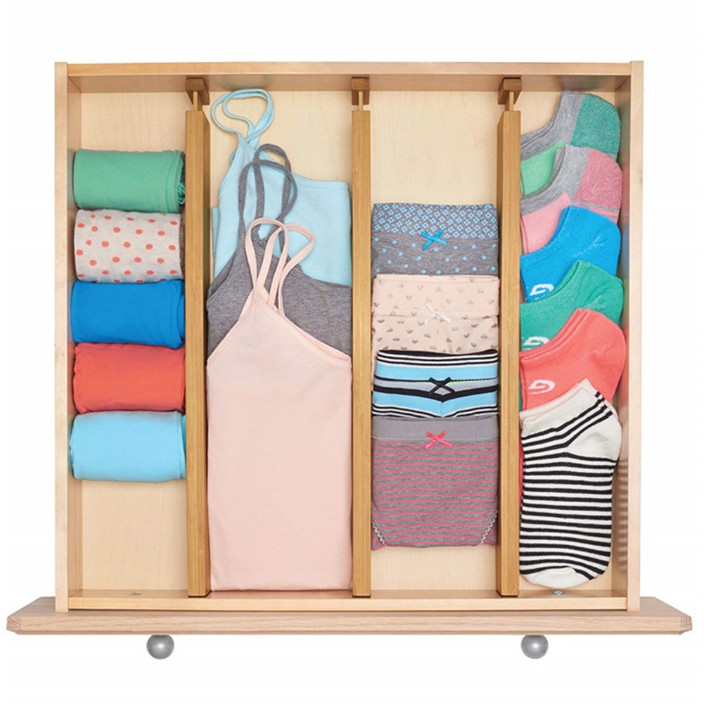 4pcs Multipurpose Bedroom Office Diy Bamboo Retractable Stretch