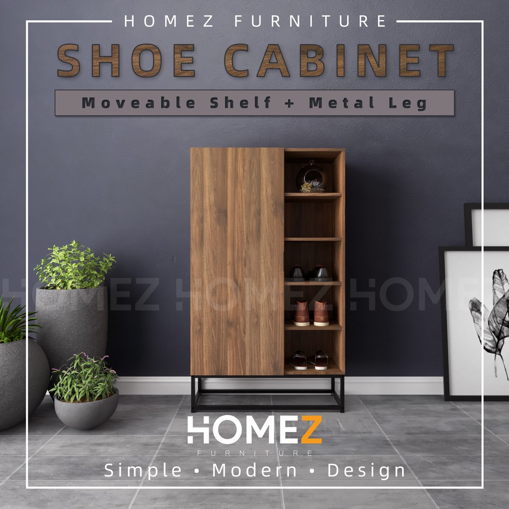 Homez 4ft Shoe Cabinet Modernist Design Solid Board Shoe Rack Hmz Fn Sr N1370 Cn Shopee Singapore