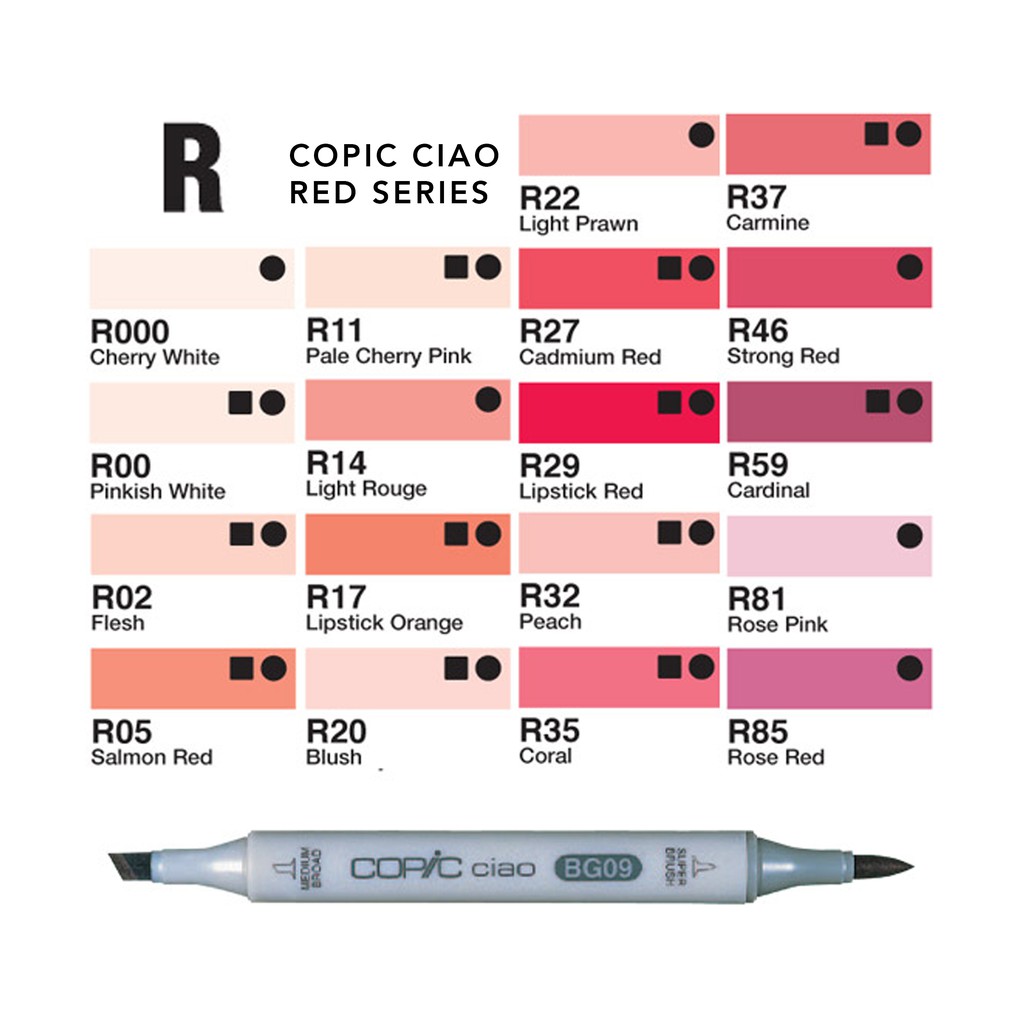 Individual Copic Ciao [R SERIES] 180 All Colors Markers Professional