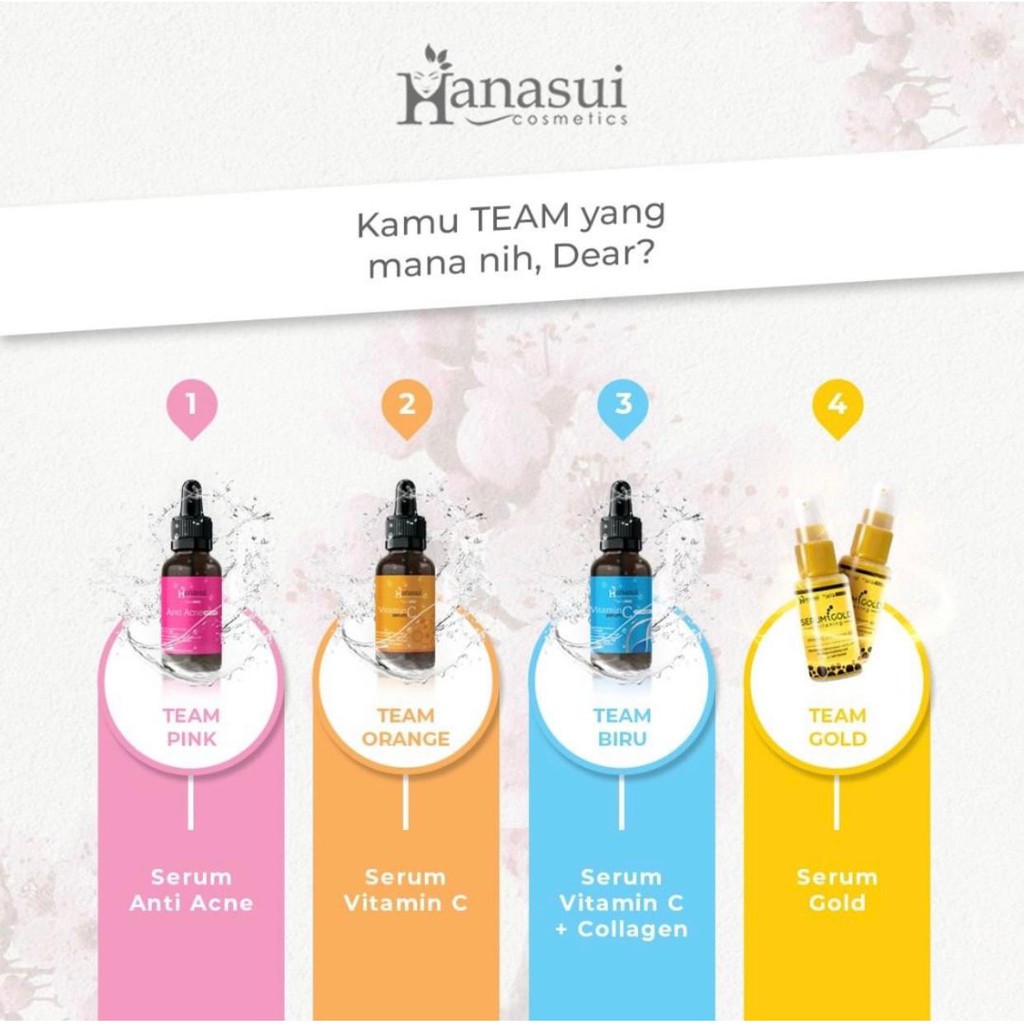 Hanasui Serum Vit C Collagen Anti Acne Serum Vitamin C Serum Gold Whitening Bright Serum Singapore