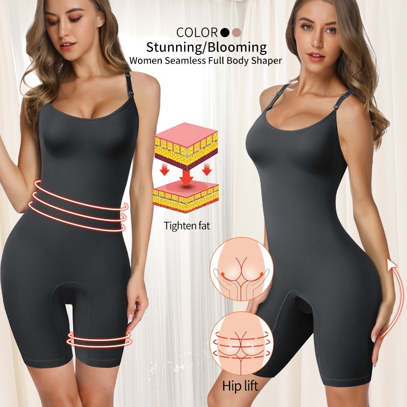 Cygen Bodysuit Shapewear Cygen Shapewear for Women Tummy Control Tops  Seamless One-Piece Body Shaper(Black,XL)