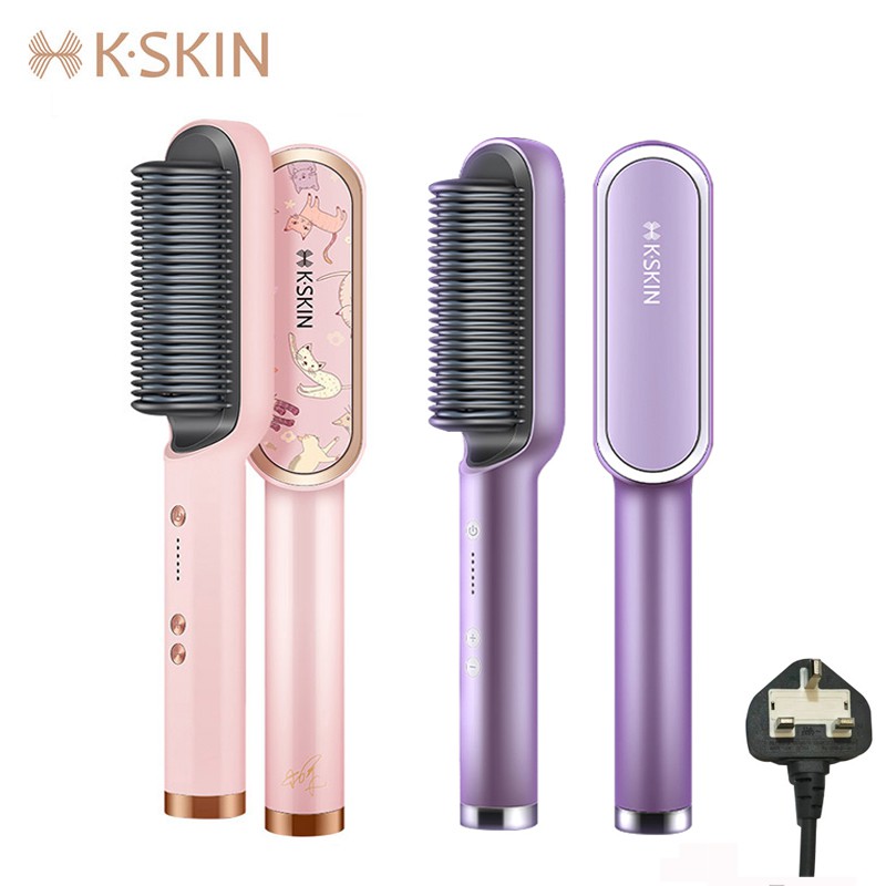 KSKIN Hair Straightener Comb Hair Curler Anti Scald Hair Straightener