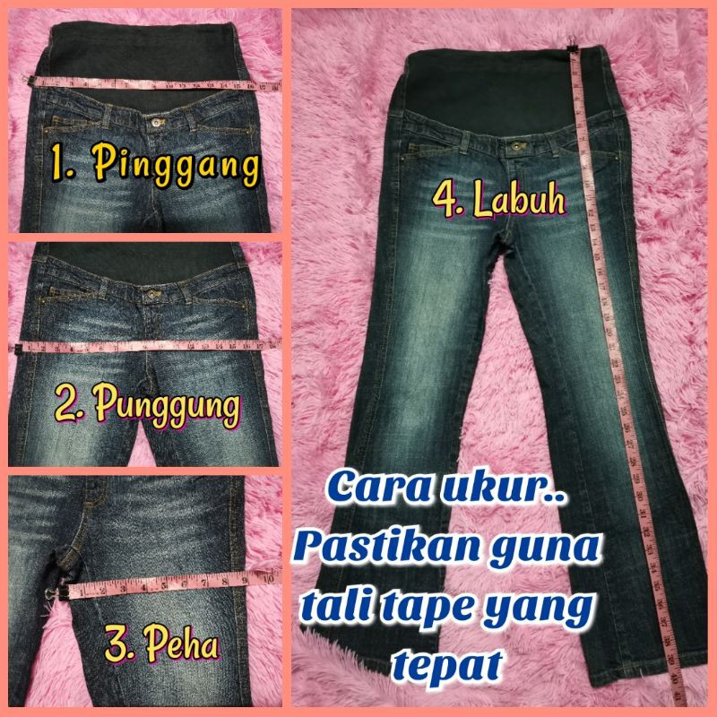 Maternity Jeans Outside Containing Saiz 33 34 35 Bundle There Is A Size Shopee Singapore