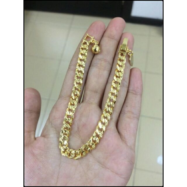 24k Gold Plated Bracelet Gelang Tangan Snake Skin Ss L0 5 Shopee Singapore
