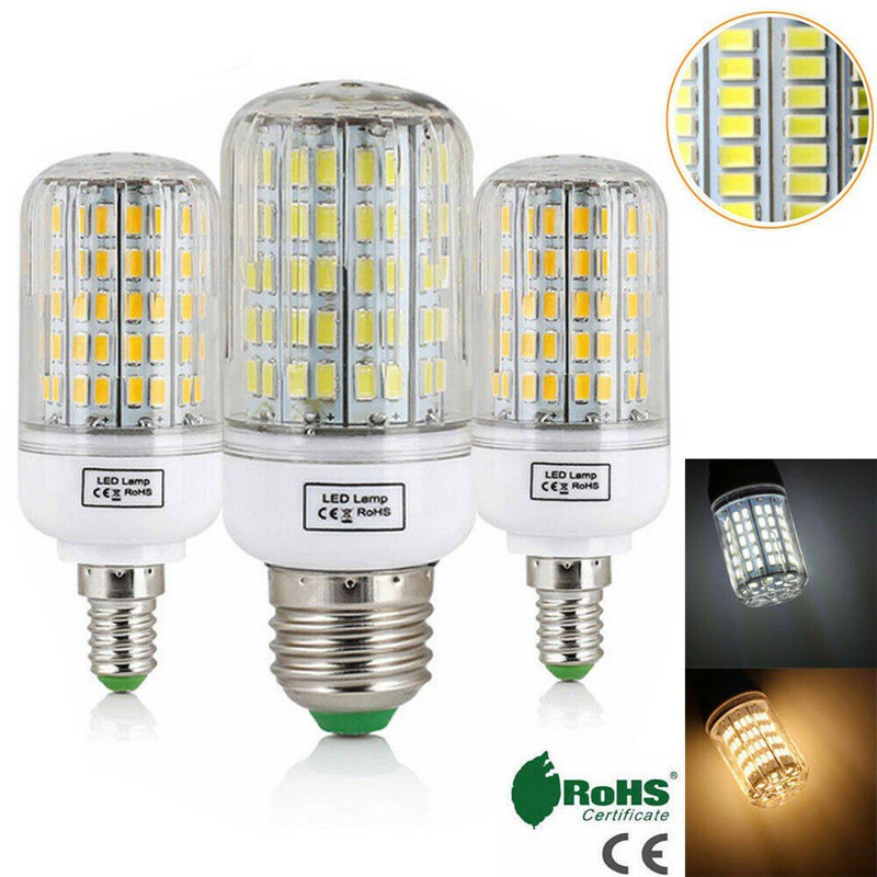 E27 E14 Led Corn Light Bulb 5730 Smd Incandescent 20-160w Bulbs Warm 