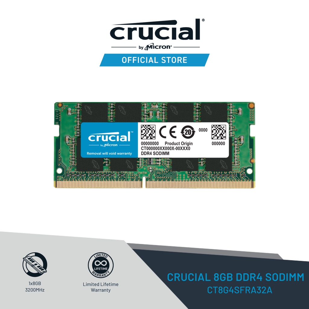 Crucial 8GB DDR4-3200 SODIMM - CT8G4SFRA32A | Shopee Singapore