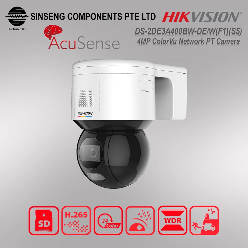 Hikvision Wifi Colorvu 4mp Pan Tilt Ds 2de3a400bw De W F1 S5 Network Pt Ip Camera Shopee Singapore