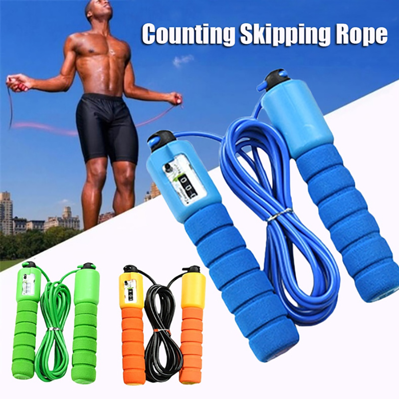 Jump Rope Girls Digital Weighted Handle Adjustable Jumping Rope with Smart Counter for Training Fitness Women Adjustable Exercise Speed Skipping Rope for Men Kids Time Setting 