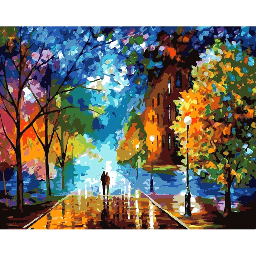 Couple Beautiful Landscape Painting Diy Digital Oil Paint By Numbers On Canvas Home Deco Color Water Brush Art Enjoy Shopee Singapore