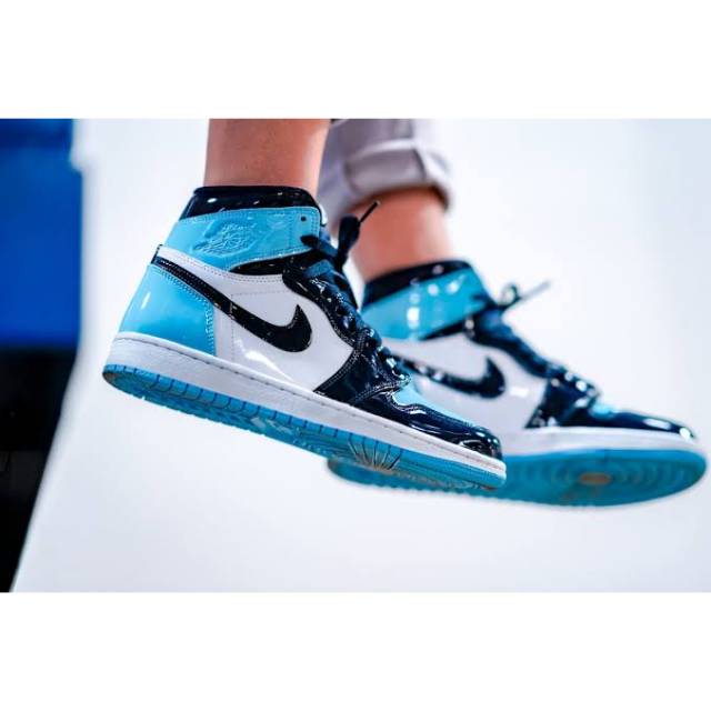 air jordan retro high og unc patent