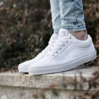 white low cut vans