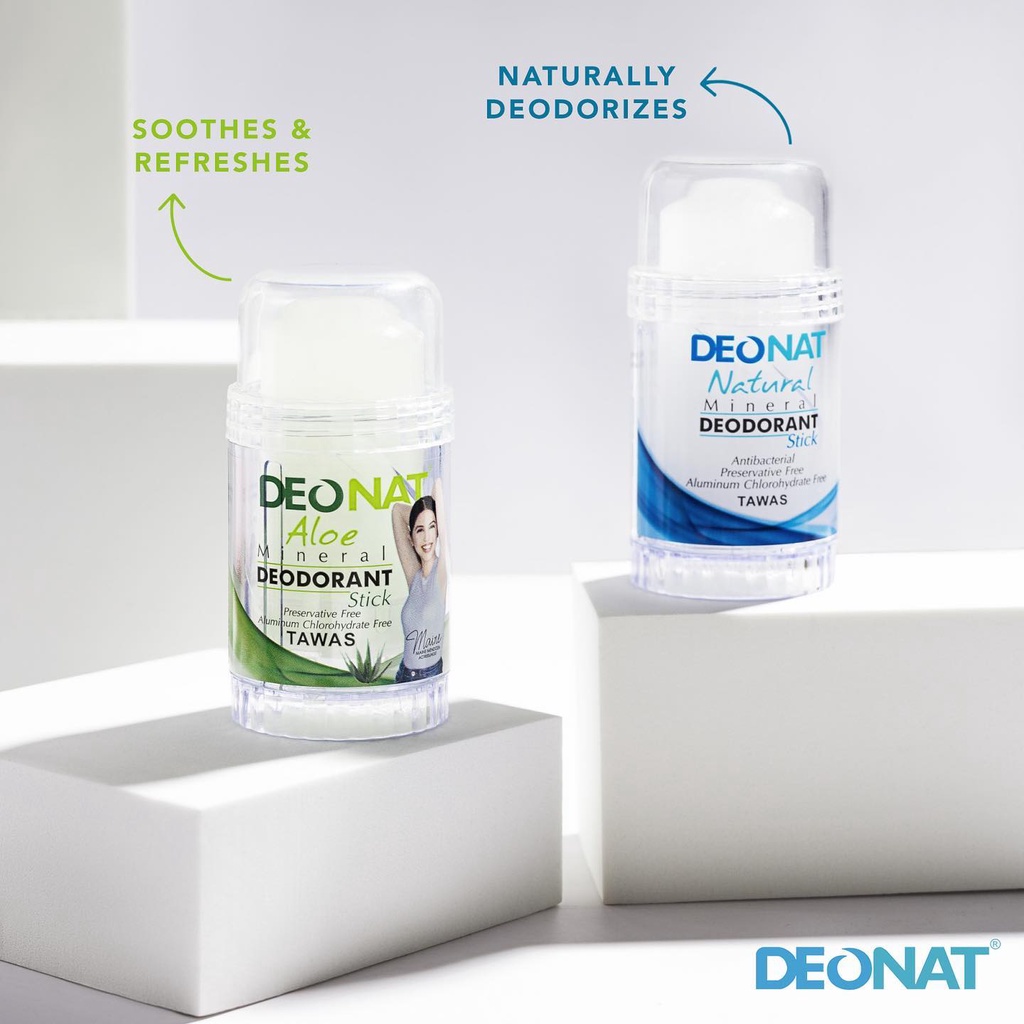 Deonat Mineral Deodorant (Spray, Stick, Roll On, or Foot Spray) (Aloe, Natural, Papaya) Shopee