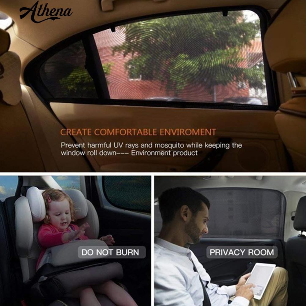 Athena285 2 4pcs Car Sun Shade Mesh Uv Blind Rear Front Side