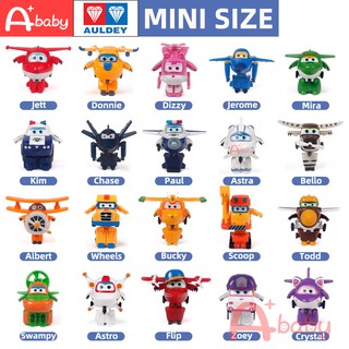 [A+baby]Kids MINI Super Wings Original Auldey Toys Action Figure Robot Transformation Jett Dizzy Airplane Birthday Gift