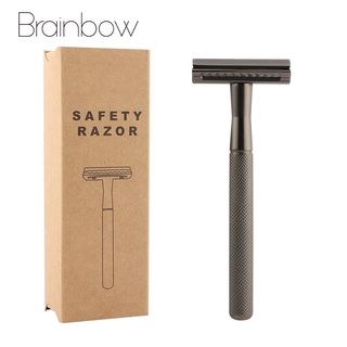 Image of Brainbow 1PC Safety Razor Men's Double Edge Razor Classic Manual Shaving Razor For Women Hair Removal with 5 pcs Shaving Blades