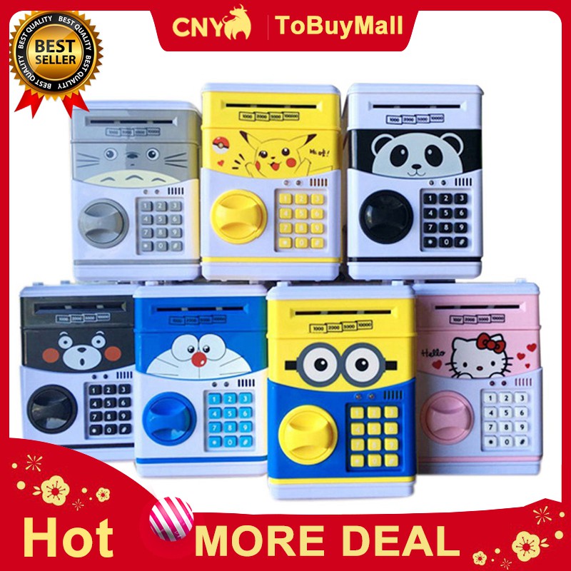 Nl Piggy Bank Atm Bank Money Saving Box Electronic Password Coin Machine Shopee Singapore