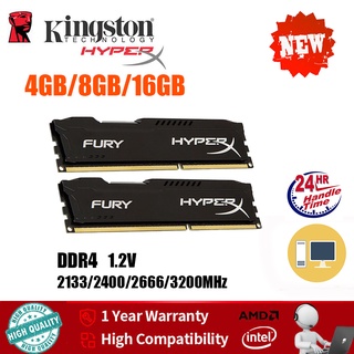 【Fast Shipping】Kingston Hyperx Fury 4GB/8GB/16GB  Desktop Memory  RAM DDR4 DIMM 2133/2400/2666/3200MHz 288Pin 1.2V RAM PC4-17000 19200 12800  21300 25600 RAM FOR PC