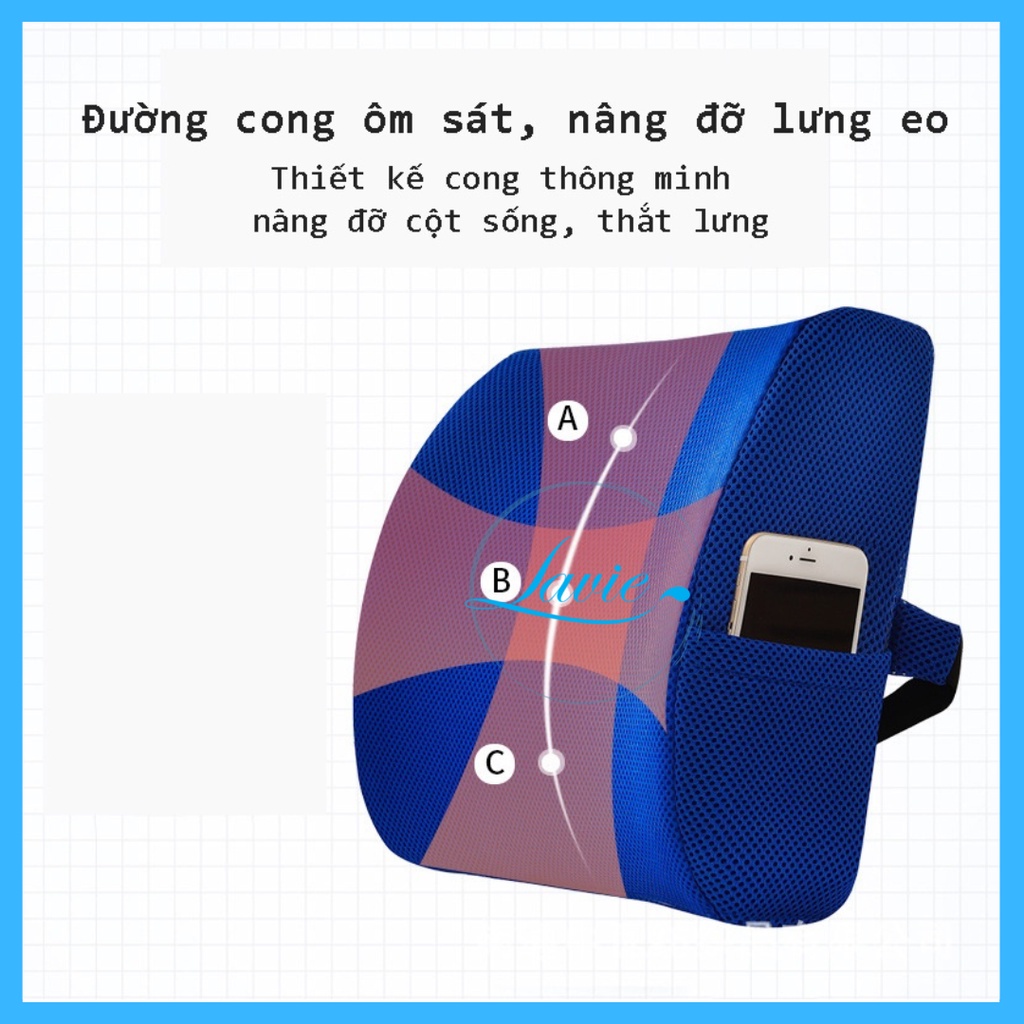 Gối tựa lưng cao su non có quai cài phù hợp ở văn phòng