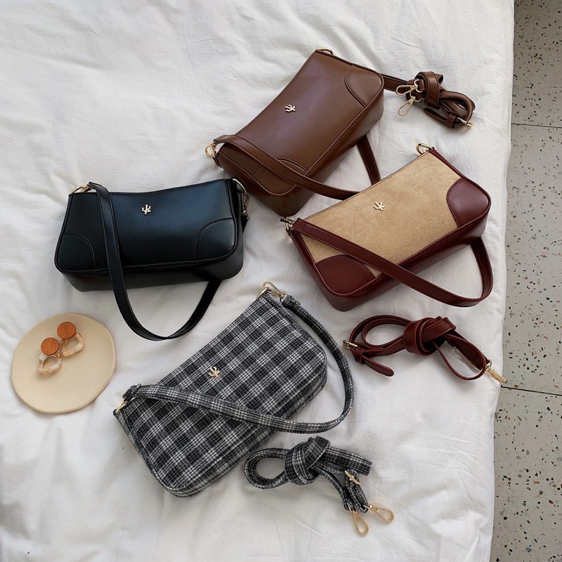 checkered shoulder bag