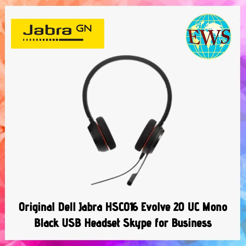 Original Dell Jabra HSC016 Evolve 20 UC Mono Black USB Headset Skype ...