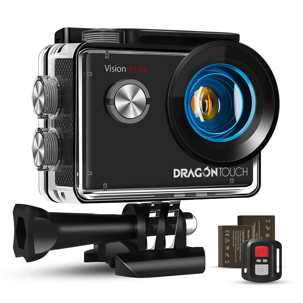 Dragon Touch 4K Action Camera, 20MP EIS Antishake Support External
